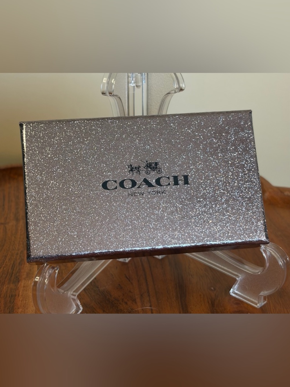 Coach Star Canyon Glitter Silver and Gunmetal Key Fob NIB F64350 - Picture 8 of 13